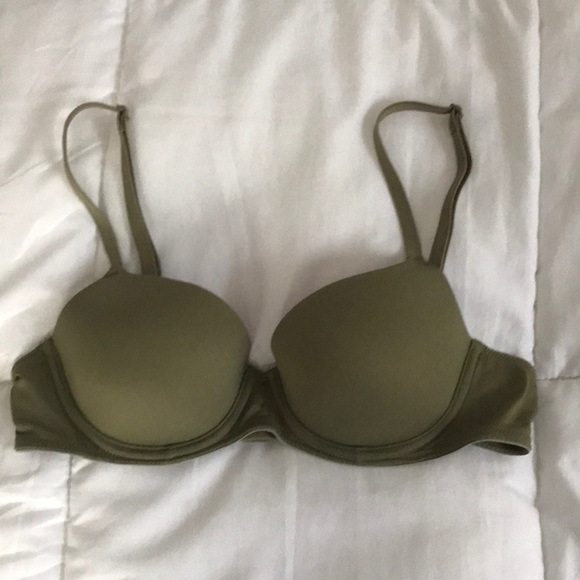 pink olive green wear everywhere lightly lined bra